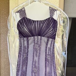 Custom Dyed Robin Jillian beaded gown with train